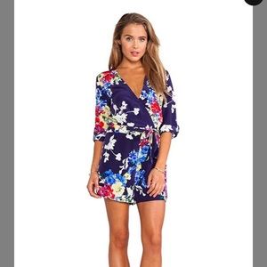 Yumi Kim - navy floral 3/4 sleeve romper